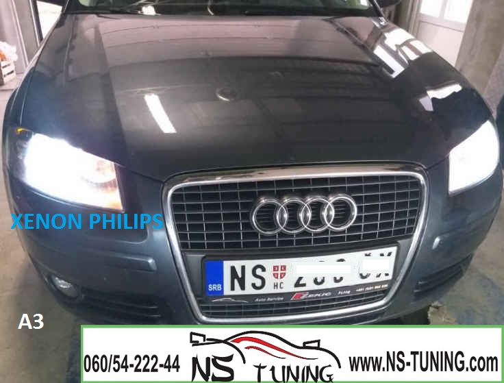 audi a3 8p xenon svetla h7 sijlaica philips ugradnja kratko dugo svetlo novi sad tuning